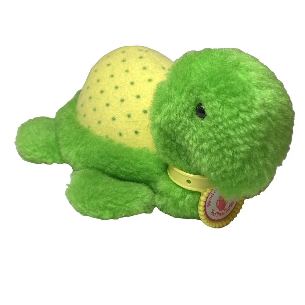 KENNER Green/Yellow Tea Time Turtle‎ Plush Strawberry Shortcake 1981 ~7in